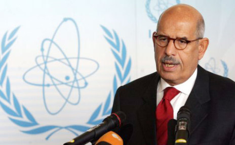 مدير الوكالة الدولية للطاقة الذرية محمد البرادعي في اجتماع مجلس حكام الوكالة في فيينا أمس (رويترز)