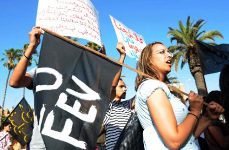 جرّب المغرب قوة الحراك العربي، من خلال التظاهرات التي شهدها (عبد الحق سنة ـ أ ف ب) 