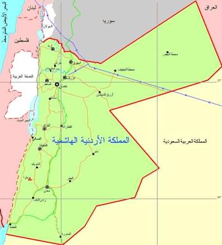 خارطة المملكة الأردنية الهاشمية