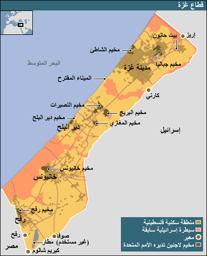 خارطة قطاع غزة