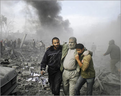 أغلب الصحف الغربية نشرت هذه الصورة في تغطية الغارات الإسرائيلية على غزة